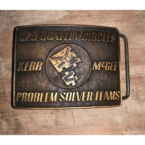 VTG KERR MCGEE APO QUALITY CIRCLES‎ PROBLEM SOLVER TEAM BRASS BELT BUCKLE